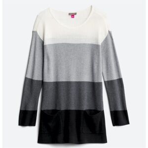 Vince Camuto Women's Colorblock Sweater - Black, Gray, Cream